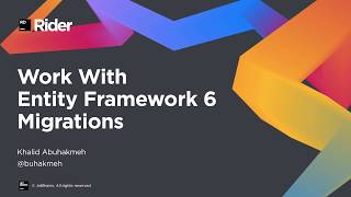 Work With Entity Framework 6 Migrations In Rider [upl. by Einnoj]