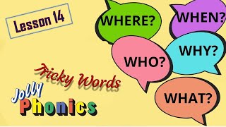 Phonics Lesson 14  Tricky Words 1 to 4 [upl. by Nallaf]