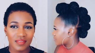 How To  Faux Hawk Updo On Short Natural Hair [upl. by Ayoj]