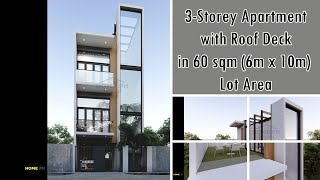 3STOREY APARTMENT WITH ROOF DECK IN 60 SQM LOT AREA [upl. by Rorie]