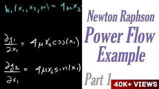 Newton Raphson Power Flow Example Part 1 [upl. by Ailisab628]