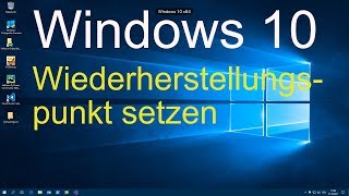 Windows 10  Wiederherstellungspunkt setzen [upl. by Milone]