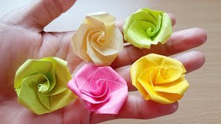 Origami Easy  Origami Rose From postit note [upl. by Moses]