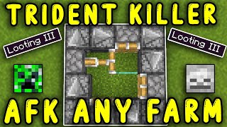 EASIEST TRIDENT KILLER In Minecraft Bedrock 121 [upl. by Uta]