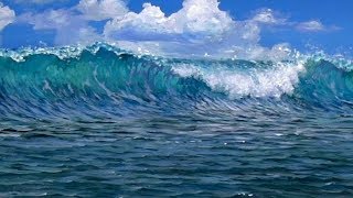 How To Paint A Beach Wave  Acrylics [upl. by Terryn]