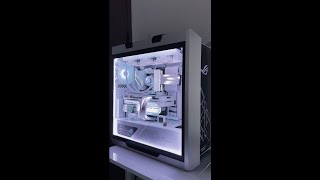 FULL ROG WHITE PC BUILD  GPU Horizontal mode [upl. by Atnicaj934]