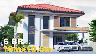 House Design Plan 10x145 275 SQM w 6 BEDROOM FULL PLAN [upl. by Artimed]