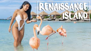 RENAISSANCE PRIVATE ISLAND the BEST PLACE to see FLAMINGOS  El MEJOR LUGAR para ver FLAMENCOS 🦩🏝 [upl. by Onfroi997]