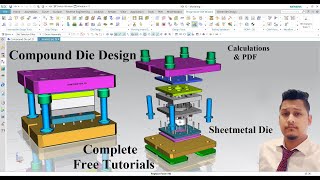 Compound DieTool Designing or How to Design Compound Die or Washer Die design tutorials Sheetmetal [upl. by Bollen]