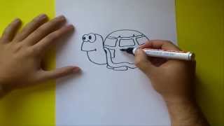 Como dibujar una tortuga paso a paso  How to draw a tortoise [upl. by Odracer]