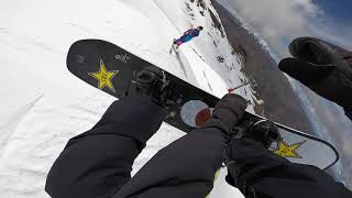 POV Insane Day Park Snowboarding FUN FAILS TRIPLE CORKS [upl. by Marlea679]