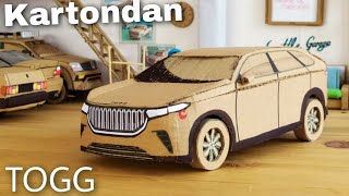 Kartondan araba yapımı  TOGG yerli otomobil  how to make car from cardboard  DIY maket araba [upl. by Gladdy]