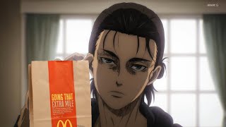 Eren goes to McDonalds  Attack on Titan The Final Season [upl. by Atinyl]