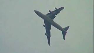 Duxford South African Airways Boeing 747 Jumbo does aerobatics [upl. by Nosnaj]