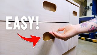 THIS is how you make DRAWER PULLS with no hardware  Routed Drawer Pulls [upl. by Auqinehs]