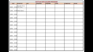 Excel ile Haftalık Ders Çalışma Programı Hazırlama ve Çıktı Alma [upl. by Purington]