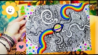 HOW TO DOODLE TRIPPY ART draw with me [upl. by Inigo]