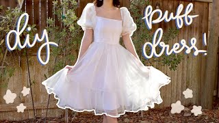 Diy Puff Sleeve Dress  Pattern Available  Selkie Inspired Puff Dress Tutorial ✨so dreamy✨ [upl. by Aicerg]