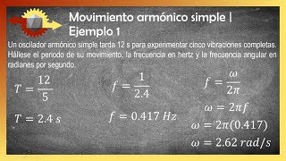 Movimiento armónico simple  Ejemplo 1 [upl. by Maltzman]