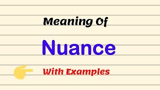 Meaning Of Nuance  Examples  Pronunciation UrduHindi [upl. by Wey]