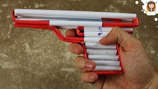 How to Make a Simple Airsoft Gun  Paper Pistol [upl. by Nomsed756]