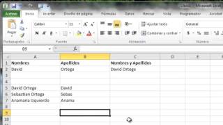 Como separar Nombres y Apellidos con Excel en dos columnas [upl. by Diane-Marie613]