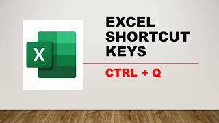 Microsoft Excel Shortcut Keys In 1 Minute  CtrlQ [upl. by Nivloc243]