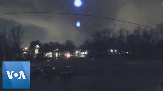 Door Camera Captures Tornado Moving Through Nashville [upl. by Lledrev]