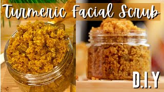 Homemade TURMERIC Face Scrub  Lighten Dark Spots amp Get Glowing Skin [upl. by Idihc]