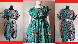 DIY Simple African ankara Print Shift Kaftan Dress [upl. by Mclaughlin943]