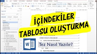 Tez Yazımı 38 Bölüm I İçindekiler Tablosu Oluşturma [upl. by Nnazil]