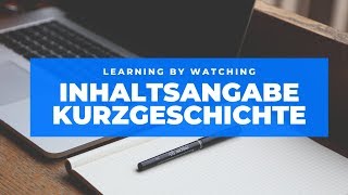 Inhaltsangabe zur Kurzgeschichte schreiben [upl. by Monetta]