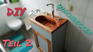 Waschbecken DIY aus Holz Teil 2 [upl. by Aketal]