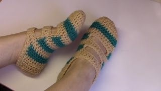 Haken  tutorial 59 Zomer slofjes [upl. by Ipoillak966]