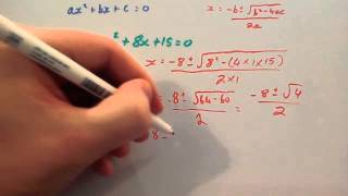 Quadratic formula  Corbettmaths [upl. by Atikahs944]