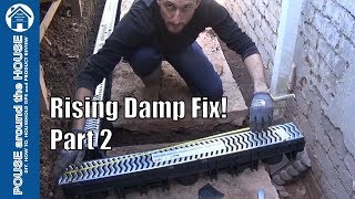 How to fix rising damp amp penetrating damp  PART 2 Channel drain  french drain installation [upl. by Ekihc]