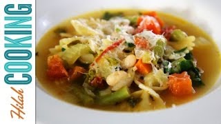 How to Make Vegetarian Minestrone Soup Recipe  Hilah Cooking [upl. by Heinrich552]