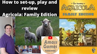 Agricola Family Edition board game  How to Setup Play and Review Worker placement  Amass Games [upl. by Polloch790]