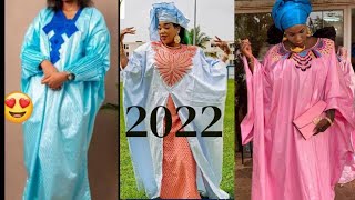 MODE AFRICAINE  MODÈLEBOUBOU  ROBE EN BAZIN RICHE BAZIN BRODÉ POUR FEMME 2022LONG DRESS STYLE [upl. by Arinay931]