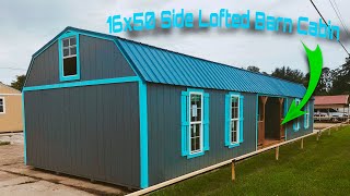 Side Lofted Barn Cabin 16x50 Trell Portable Buildings Derksen [upl. by Lydell]