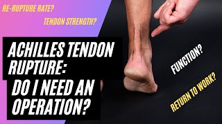 Achilles Tendon Rupture Surgery Rerupture Rate Tendon Strength Function amp Return To Work [upl. by Abrams214]