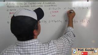 27 REDUCCION DE EXPRESIONES ALGEBRAICAS 7º GRADO [upl. by Sacram467]