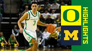 Oregon Mens Basketball vs Michigan  GAME HIGHLIGHTS 2023 [upl. by Zuleika]