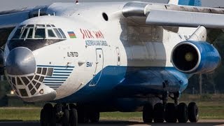 Silk Way Ilyushin IL76TD With Old Engines Turn Volume Up Great Sound [upl. by Mercola138]