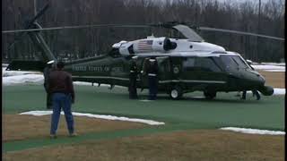 President Reagans Arrival at Camp David via new Marine One Helicopter on January 14 1989 [upl. by Vladi170]