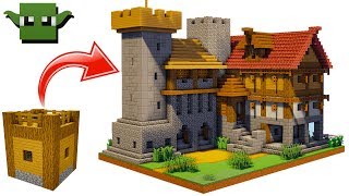 Minecraft Medieval Fortified House Tutorial EASY 5X5 BUILDING SYSTEM [upl. by Dexter]