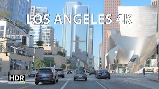 Driving Los Angeles 4K HDR  Downtown Sunrise  USA [upl. by Notnilc886]