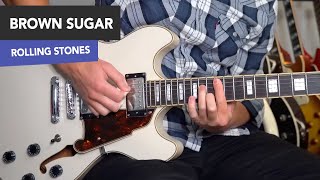 Brown Sugar Guitar Lesson Tutorial  Rolling Stones Open G Tuning [upl. by Ailbert]