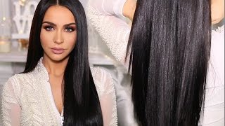 HOW TO SLEEK amp SHINY STRAIGHT HAIR  Carli Bybel [upl. by Tessil]