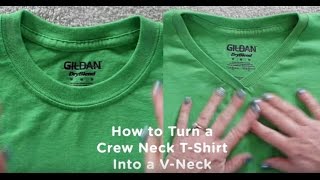 How to Turn a Crew Neck TShirt Into VNeck [upl. by Minoru]